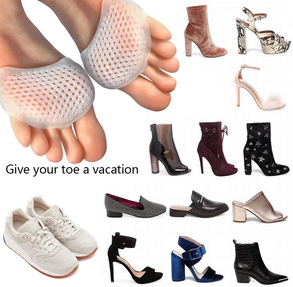 Hoogoo Almohadillas para los dedos de los pies, almohadillas metatarsianas, almohadillas de bola de pies, Mortons Neuroma Callus Metatarsiano Alivio
