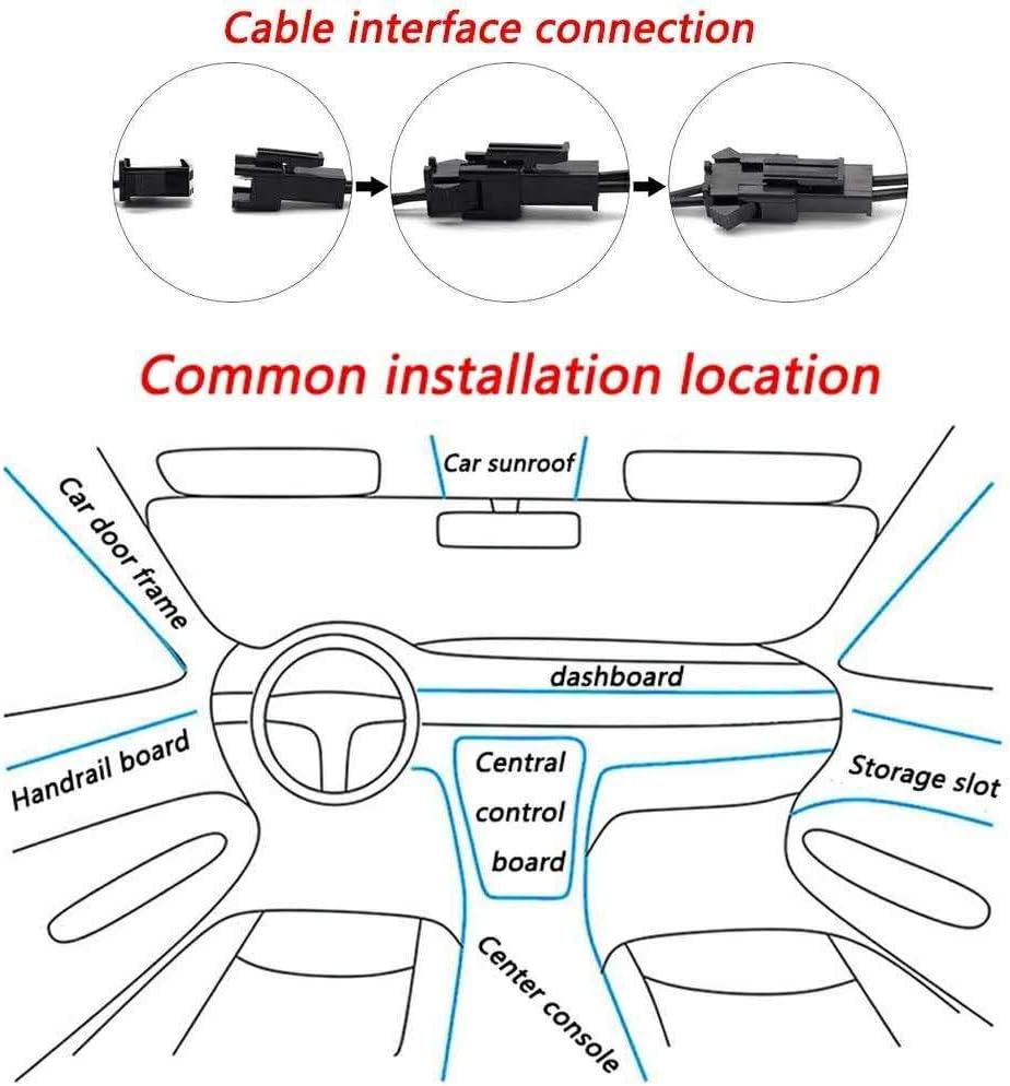 ABALDI Luces interiores de coche El Wire – Cuerda de alambre flexible de neón de 9.8ft, luces de neón de alambre electroluminiscente, luces de neón