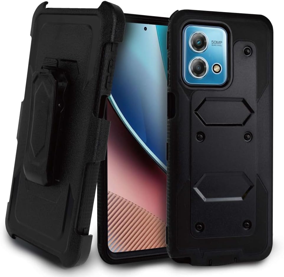 6goodeals Funda protectora para Moto G Stylus 4G 2023 con protector de pantalla integrado, doble capa protectora a prueba de golpes Motorola G