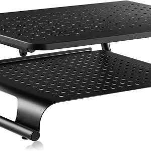 suptek Soporte elevador para monitor para computadora, laptop, impresora, cuaderno y todas las pantallas planas con plataforma de metal ventilada y suptek Soporte elevador para monitor para computadora, laptop, impresora, cuaderno y todas las pantallas planas con plataforma de metal ventilada y