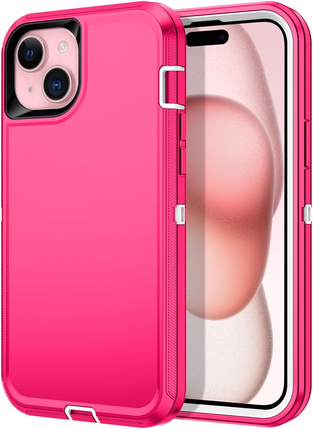 I-HONVA Funda para iPhone 15 Plus a prueba de golpes, a prueba de polvo y caídas, 3 capas de protección de cuerpo completo sin protector de
