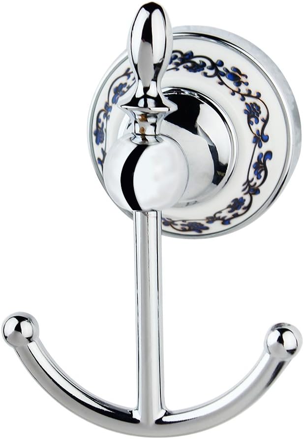 Perchero montado en la pared, ganchos de pared de acero inoxidable para colgar resistentes, gancho decorativo de metal para baños con doble punta