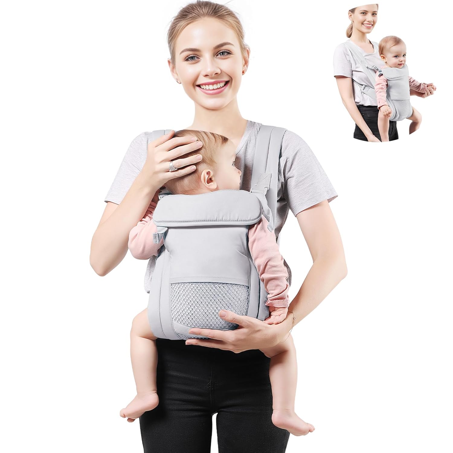 Portabebés para recién nacidos a niños pequeños, acogedor portabebés (7-30 libras), portabebés fácilmente ajustable, portabebés ligero, portabebés,