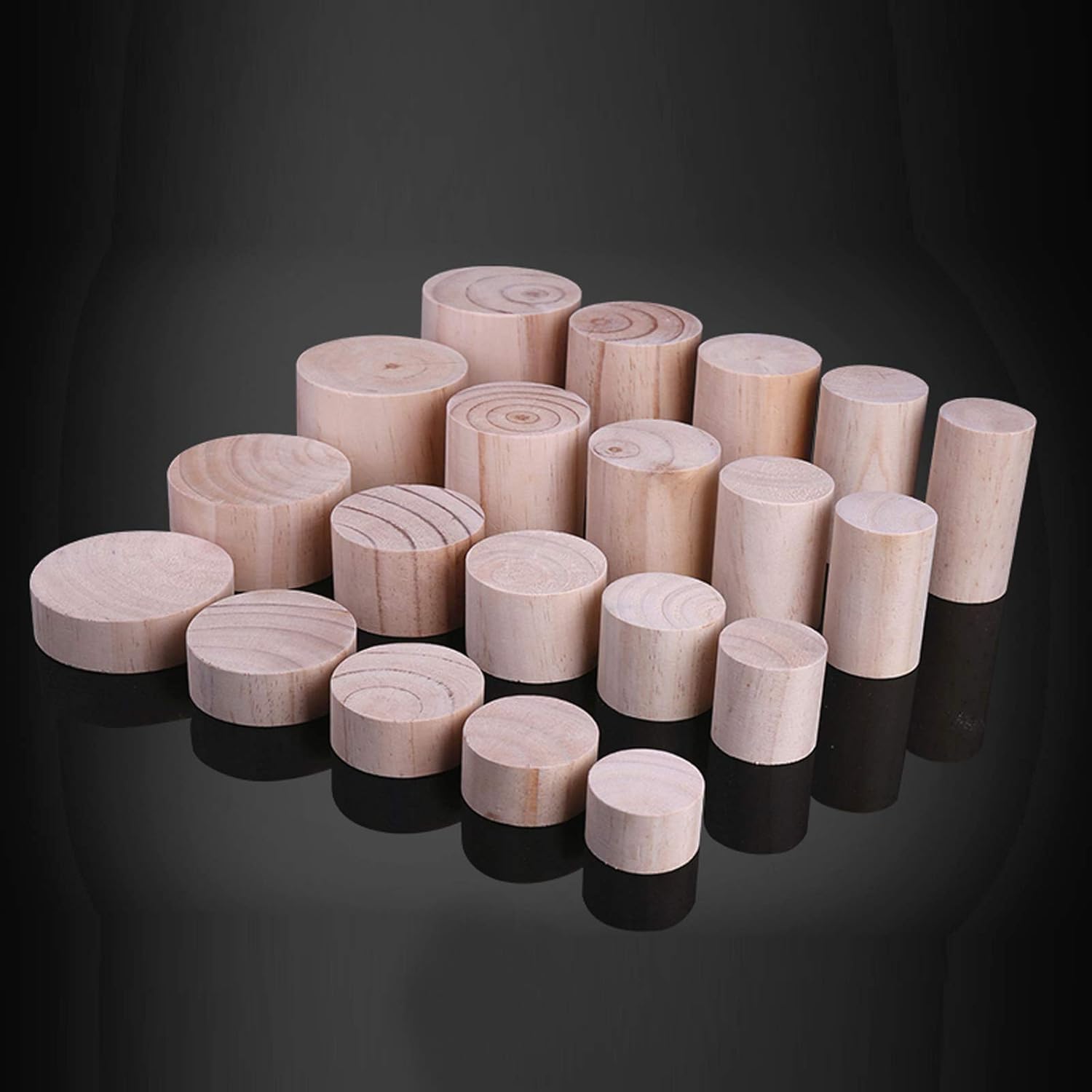 Patas cilíndricas de madera maciza de pino para gabinete, patas de soporte para mesa de café, patas de sofá, patas de cama, 23 tamaños, para mesa de