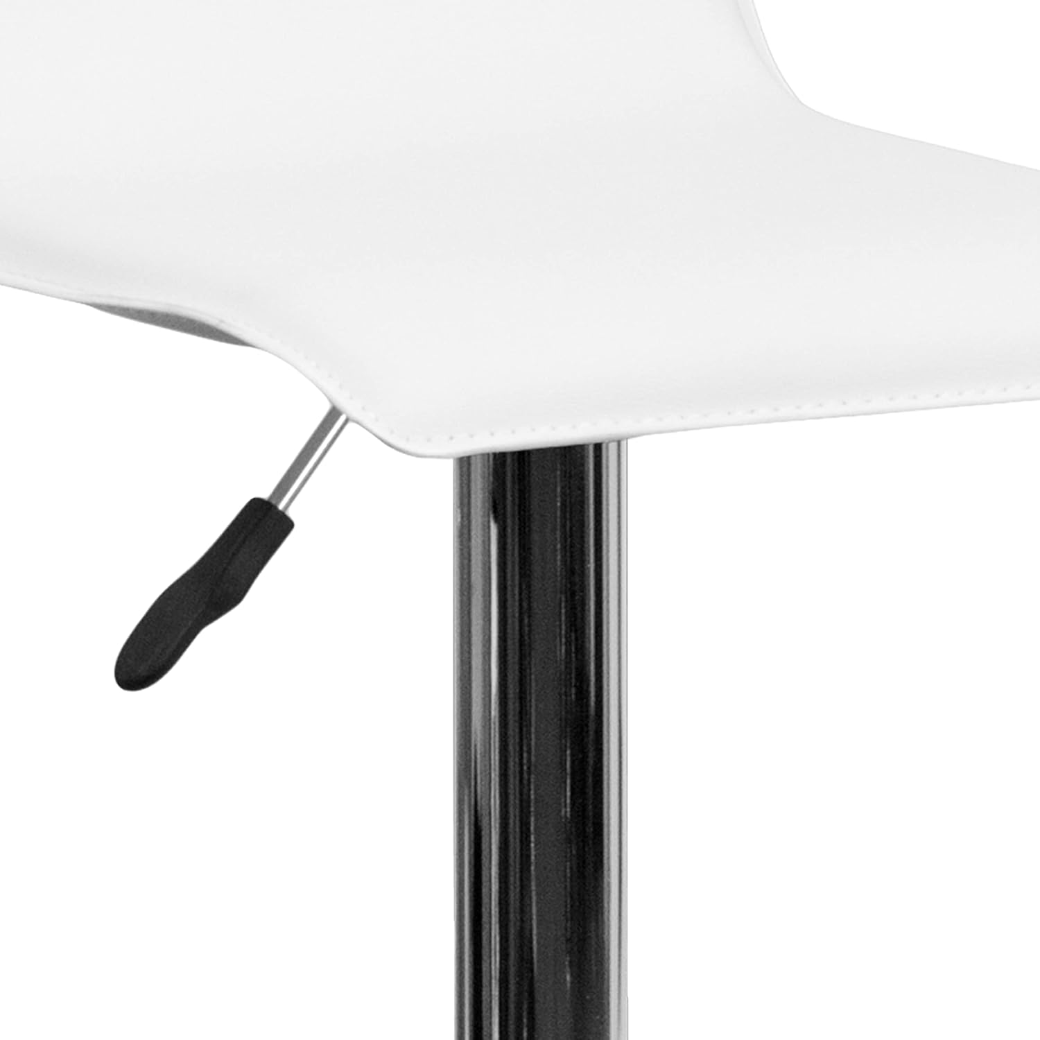 Flash Furniture taburete alto de diseño contemporáneo, vinilo negro, ajustable, con base cromada, Madera Noble Microfibra, Blanco