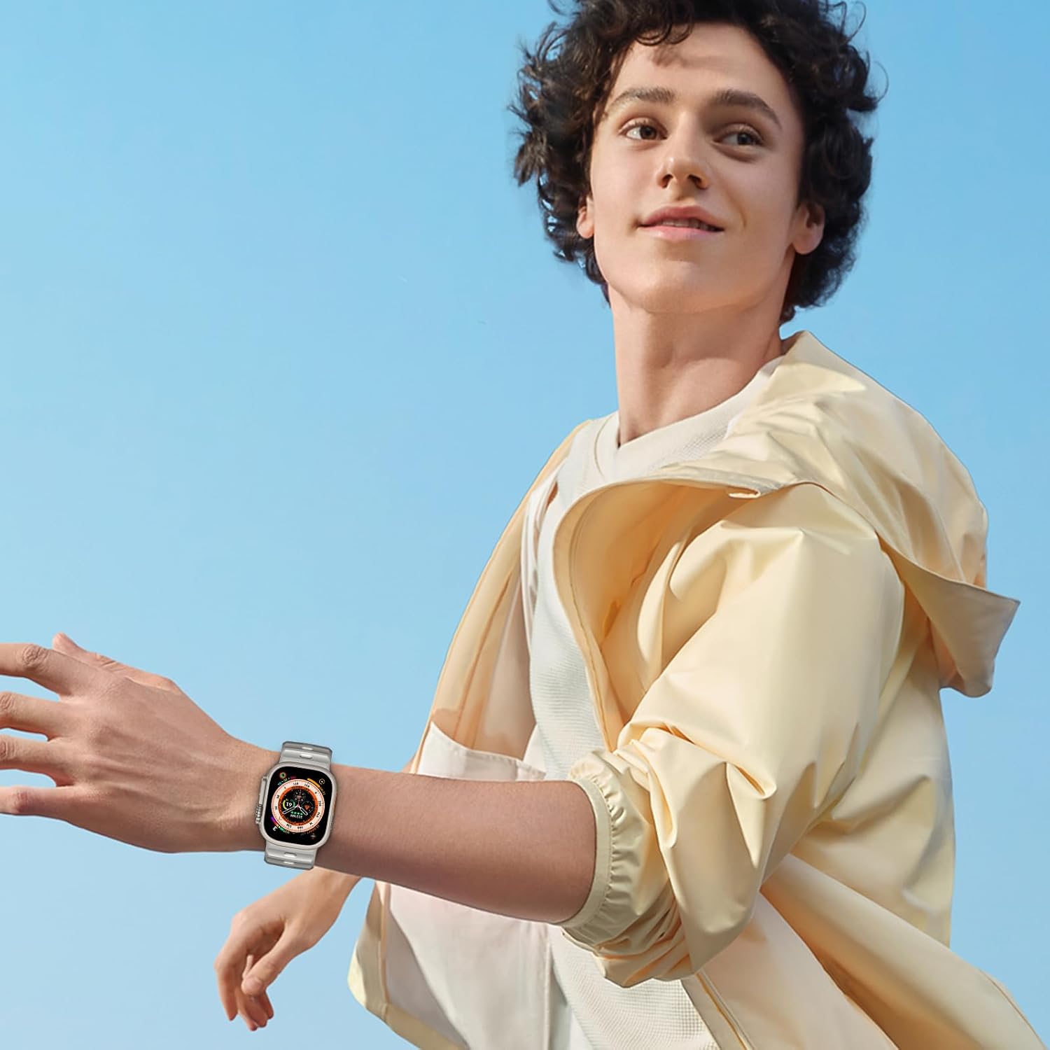 Paquete de 3 correas deportivas compatibles con Apple Watch Ultra Band de 1.929 in, correa de silicona impermeable ajustable para iWatch Series