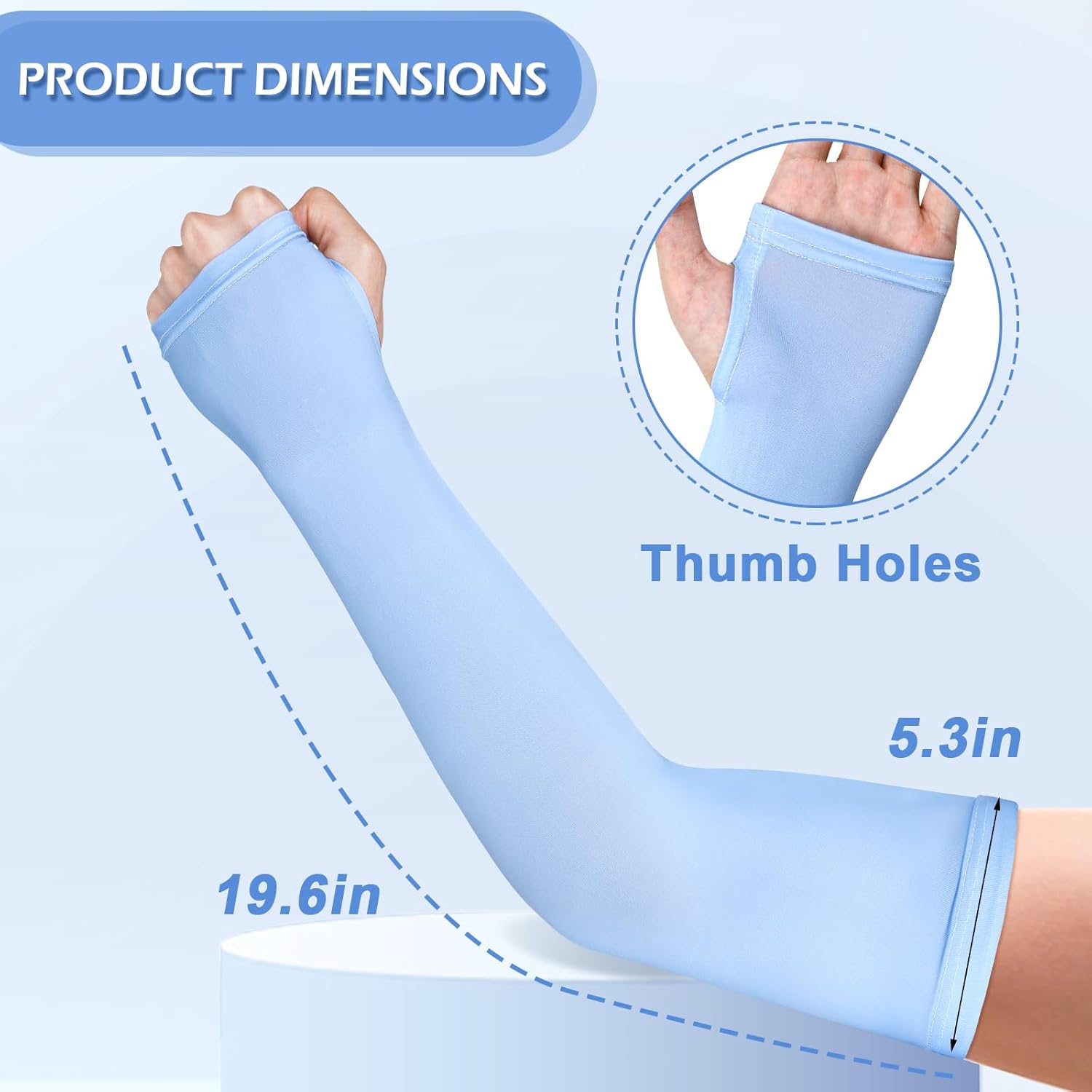 4 pares de mangas refrescantes para el brazo para mujeres, mangas solares antideslizantes para mujeres con agujero para el pulgar, mangas de