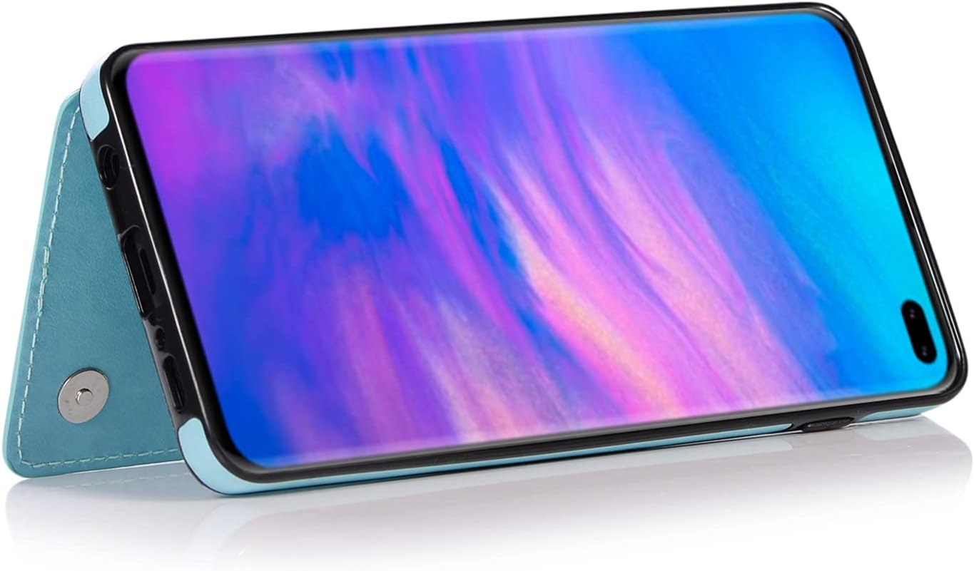 Funda de teléfono para Samsung Galaxy S10 Plus con protector de pantalla de vidrio templado y tarjetero con soporte para tarjetero, accesorios de