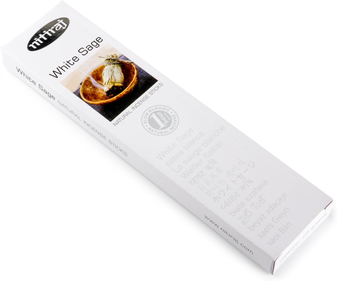 Nitiraj – Varillas de incienso natural de salvia blanca premium, 0.88 oz