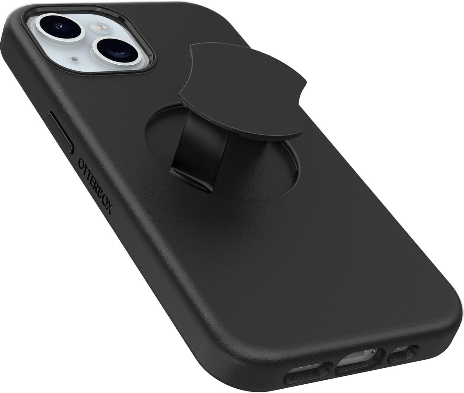 OtterBox Funda OtterGrip Symmetry Series para iPhone 15, iPhone 14 y iPhone 13 – NEGRO, agarre integrado, funda elegante, se ajusta a MagSafe,
