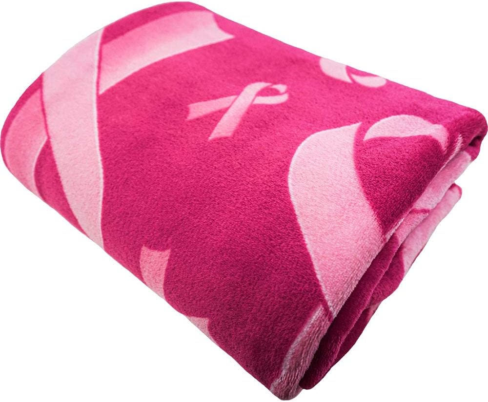 Pink Ribbon – Manta de concientización sobre el cáncer de mama, manta suave de 50 x 60 pulgadas, perfecta para la temporada de acurrucarse
