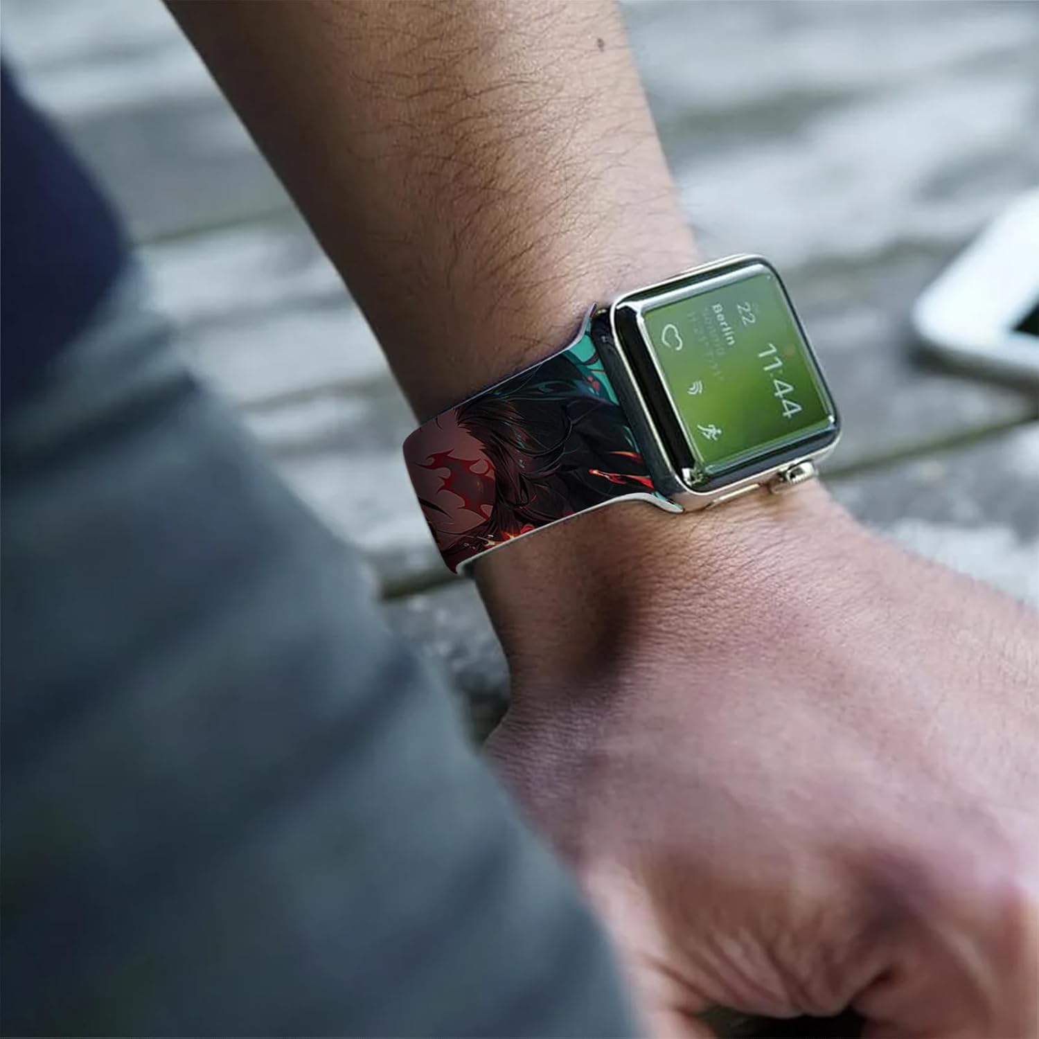 Correa de anime compatible con Apple Watch Band de 1.496 pulgadas1.575 pulgadas1.614 pulgadas1.654 pulgadas1.732 pulgadas1.772 pulgadas, bandas