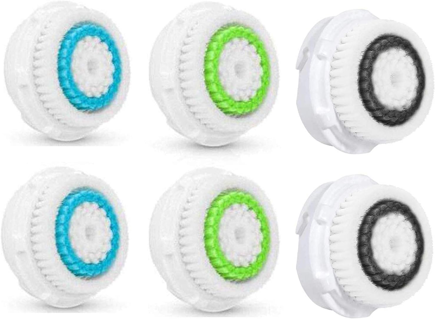 Cabezales de cepillo de limpieza para poros obstruidos y dilatados, limpieza profunda, cabezales de cepillo facial universales (6 piezas)