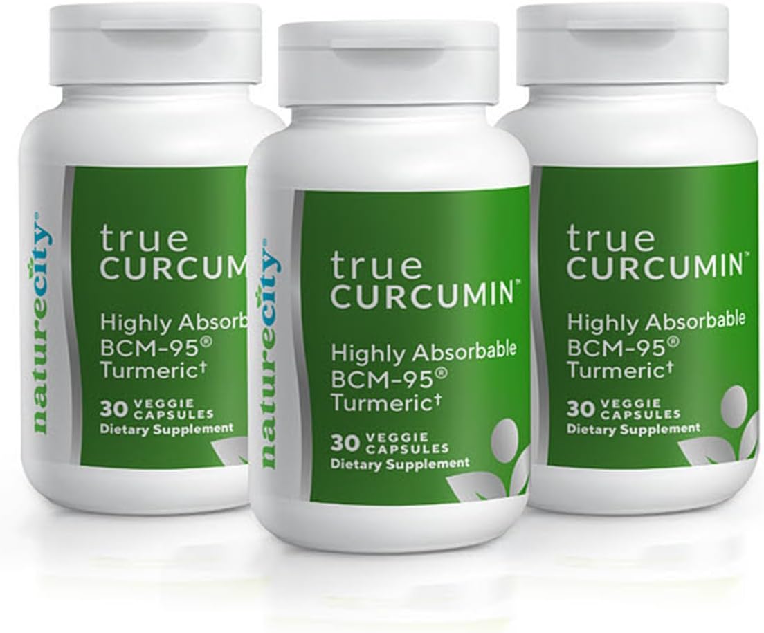 True-Curcumina con 500 mg de curcumina BCM-95 altamente absorbente + aceite esencial de cúrcuma que proporciona hasta 7 veces mejor absorción, apoya
