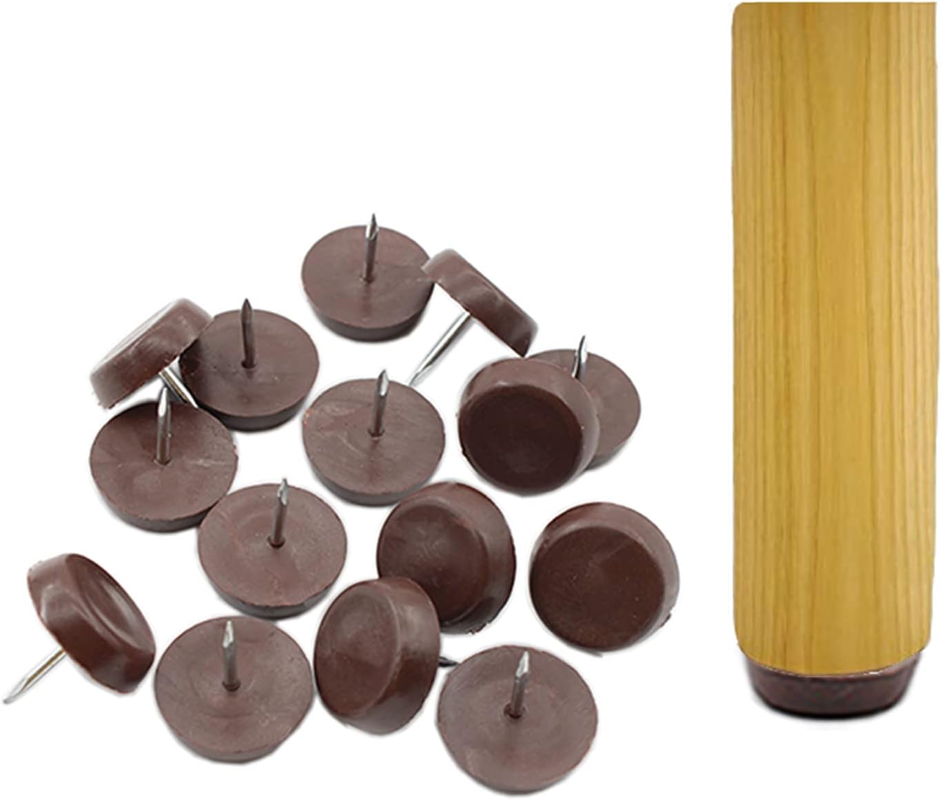 50 almohadillas redondas de nailon para muebles, resistentes para clavos en muebles, protectores de suelo de madera dura para silla, mesa,