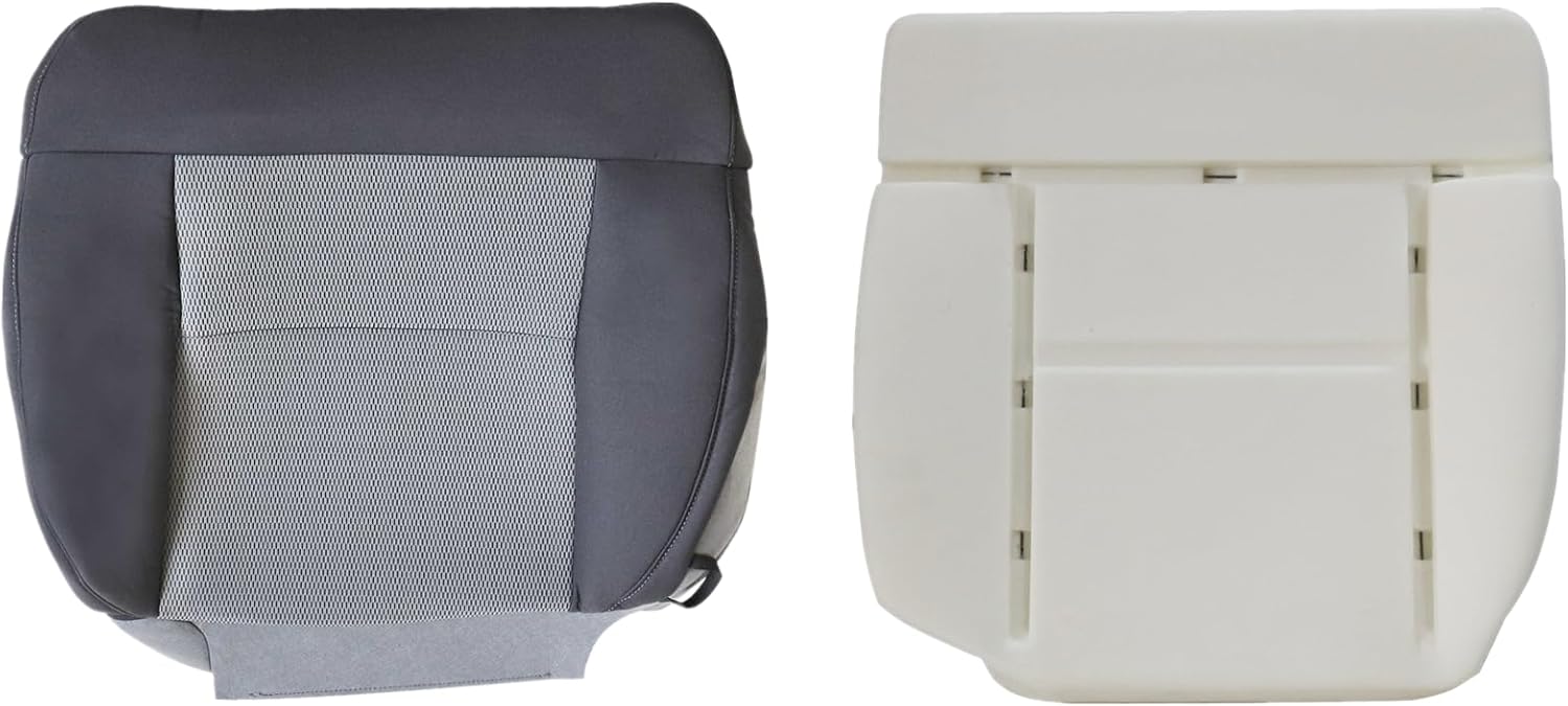 Funda de asiento de repuesto para parte inferior del lado del conductor y almohadilla de cojín de espuma, color gris oscuro para Ford F150 2004 2005