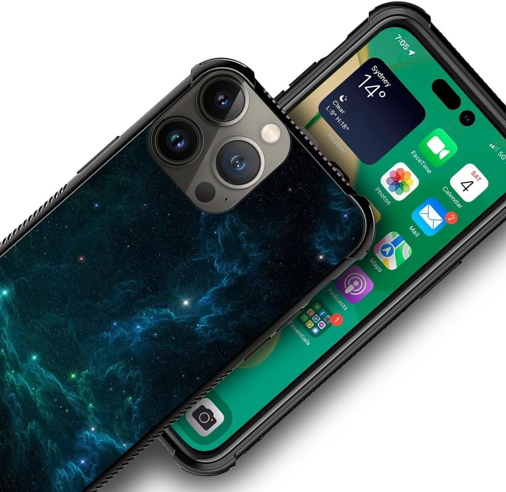CARLOCA Funda compatible con iPhone 15, increíble diseño de luz espacial nebulosa para iPhone 15, ultra protección, a prueba de golpes, de silicona