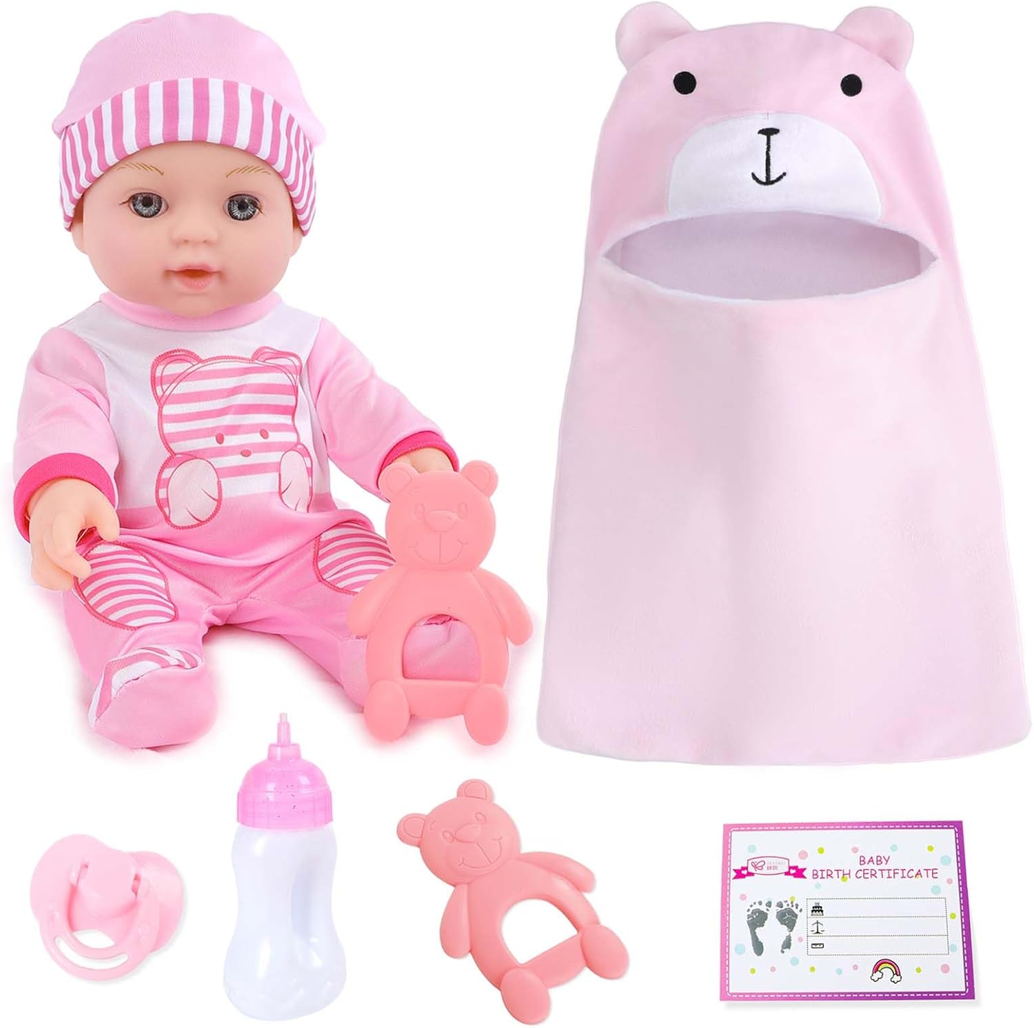 Muñeca de bebé realista de 12 pulgadas con accesorios y ropa, muñecas recién nacidas de silicona suave de 12 pulgadas en caja de regalo con saco de