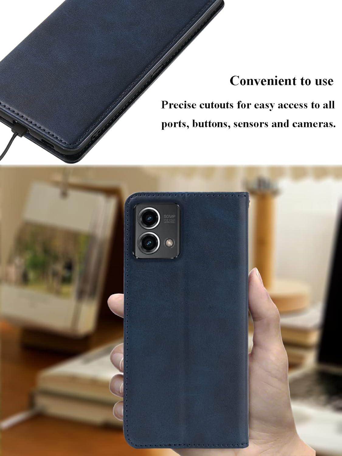 Keihok Funda de cuero diseñada para Moto G Stylus 5G 2023, funda tipo cartera para Moto G Stylus 5G 2023 con ranuras para tarjetas y soporte