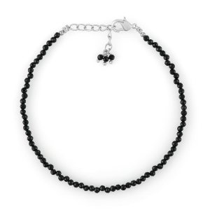 Natural Black Tourmaline Beads Bracelet Micro Faceted Gemstones Jewelry For Her, Birthstone Energy Healing Crystals, Silver Plated Chain 8 inch Natural Black Tourmaline Beads Bracelet Micro Faceted Gemstones Jewelry For Her, Birthstone Energy Healing Crystals, Silver Plated Chain 8 inch