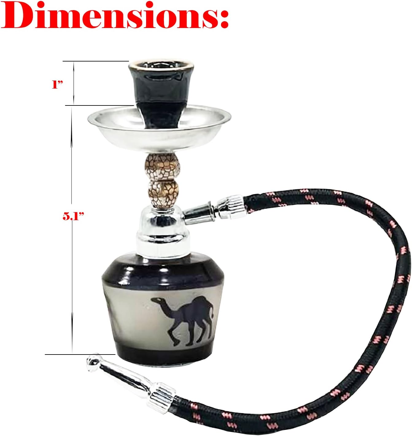 Juego de cachimba Mini Shisha Hookah Set Completo con manguera de tazón y pinzas para boquilla