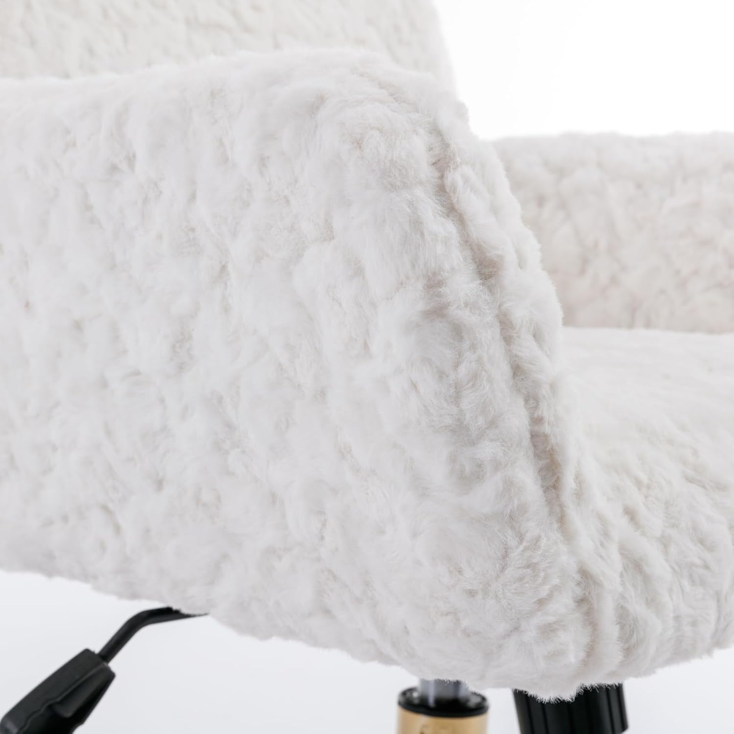 Silla de tocador blanca, silla de escritorio, pequeña silla giratoria ajustable para maquillaje en casa, linda silla con forma de carcasa con patas