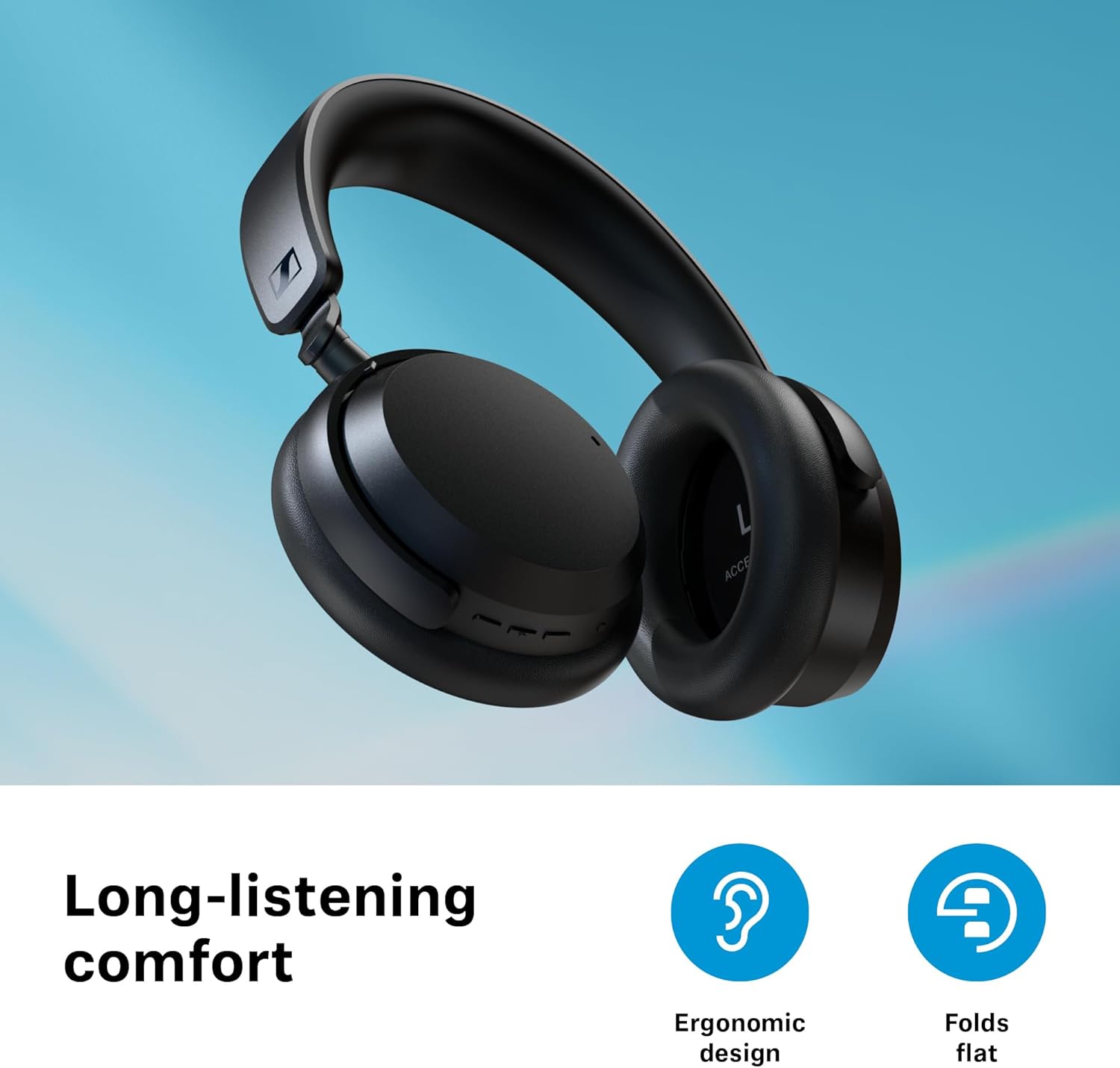 Sennheiser Consumer Audio ACCENTUM – Auriculares inalámbricos Bluetooth, batería de 50 horas, audio, cancelación de ruido híbrida (ANC), comodidad