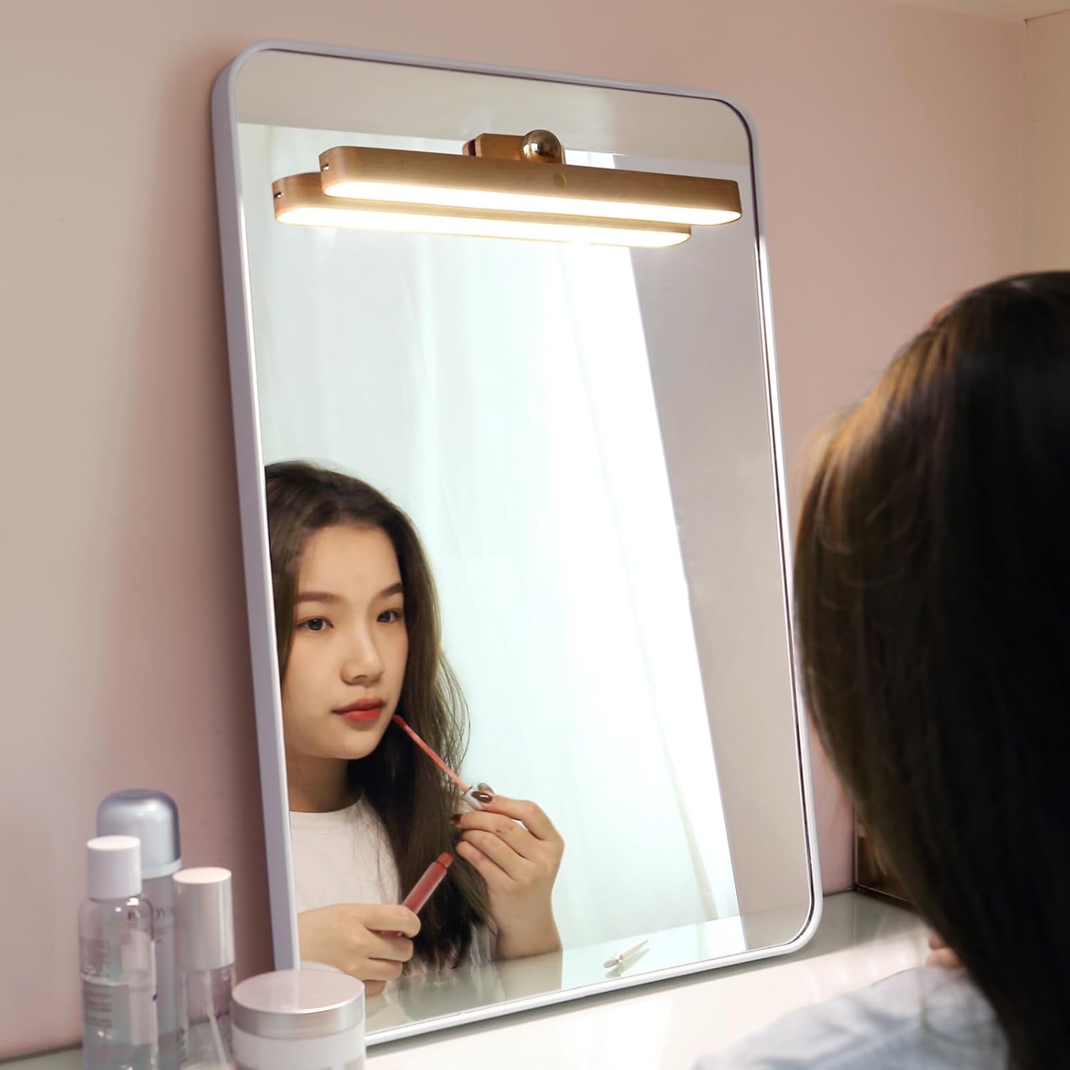 Luz magnética giratoria de 360, funciona con pilas, recargable por USB, regulable, luz nocturna LED para luz de lectura, luz de maquillaje e