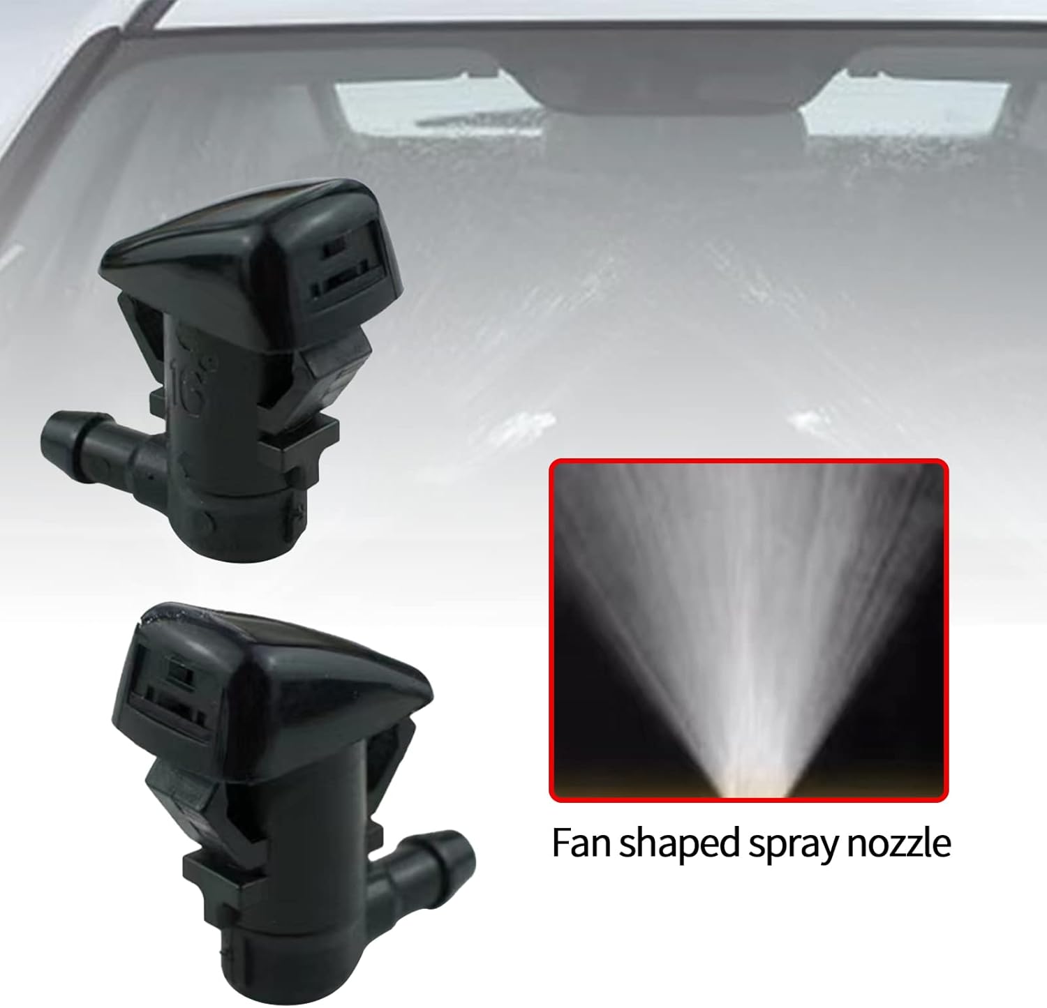 2 boquillas para limpiaparabrisas delantero, accesorios de pulverización, apto para Jeep Grand Cherokee 2005-2016, Chevy Malibu 2005-2013, reemplaza