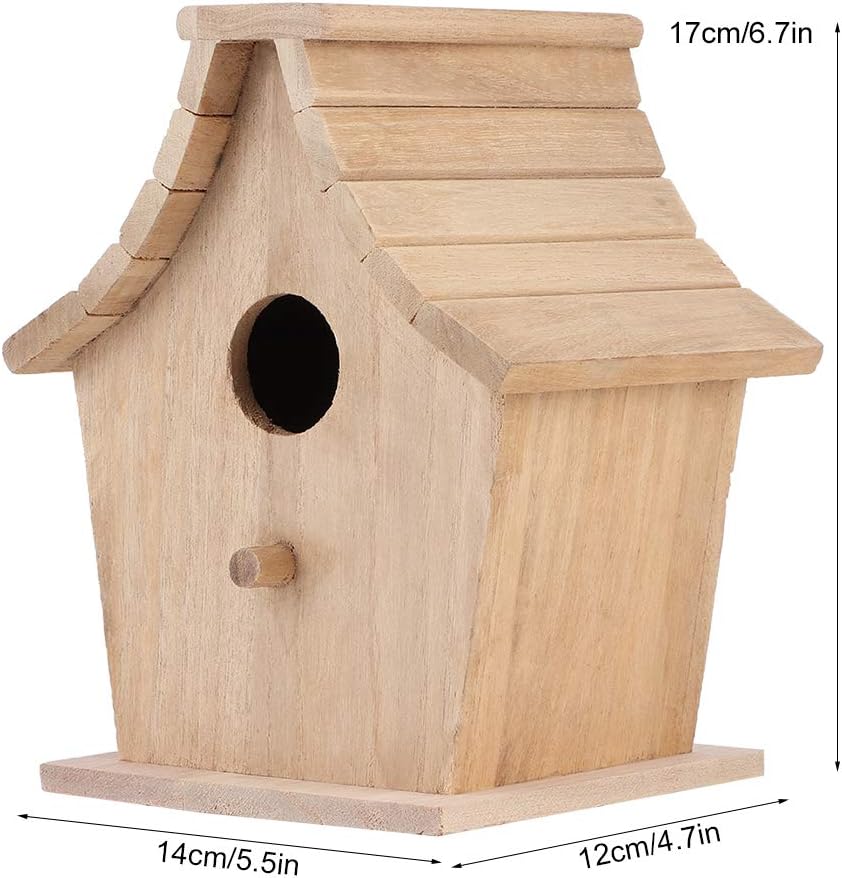 Fydun Wood Bird House Breeding Box Hanging Bird House Pet Supplies for Parrots Budgerigar Small Birds Wood Bird House Breeding for Family