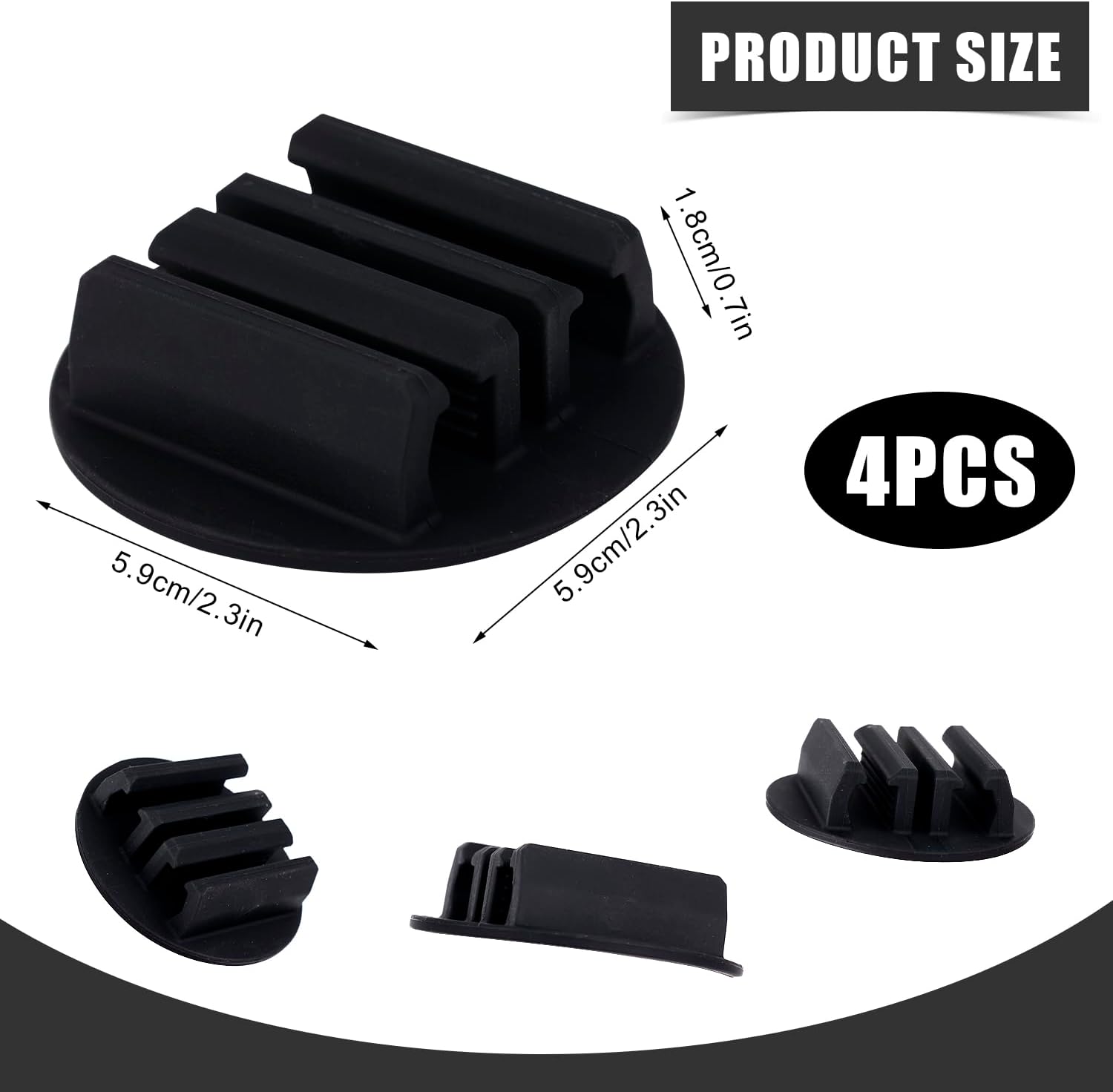 4 soportes adhesivos de silicona para bolígrafos, juego de clips para rotuladores para portapapeles de escritorio y otras superficies planas,