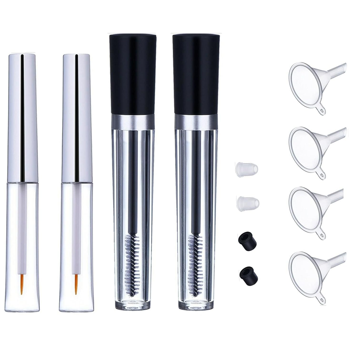Tubo de rímel vacío y varita delineador de ojos, tubo de rímel de 0.3 onzas líquidas, botella contenedor de pestañas, máscara vacía de 0.2 fl oz y