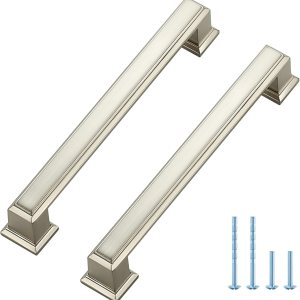 Paquete de 10 tiradores cuadrados para gabinetes de cocina, tiradores de cajón de 5 pulgadas, manijas de gabinete de níquel cepillado, accesorios de Paquete de 10 tiradores cuadrados para gabinetes de cocina, tiradores de cajón de 5 pulgadas, manijas de gabinete de níquel cepillado, accesorios de