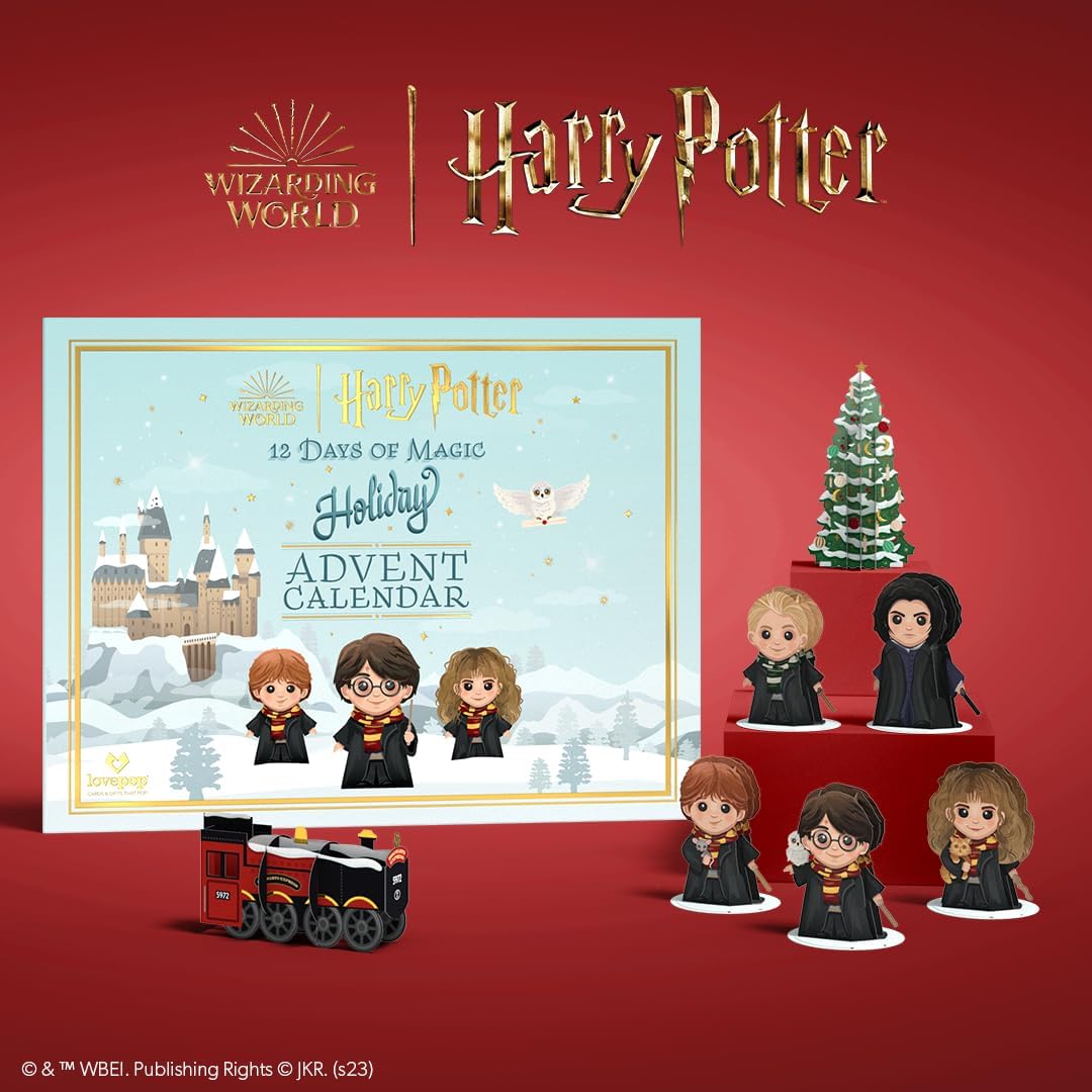 Lovepop Calendario de Adviento Harry Potter, calendario de Adviento de 12 días mágicos de vacaciones, calendario de Adviento 2023 para niños,