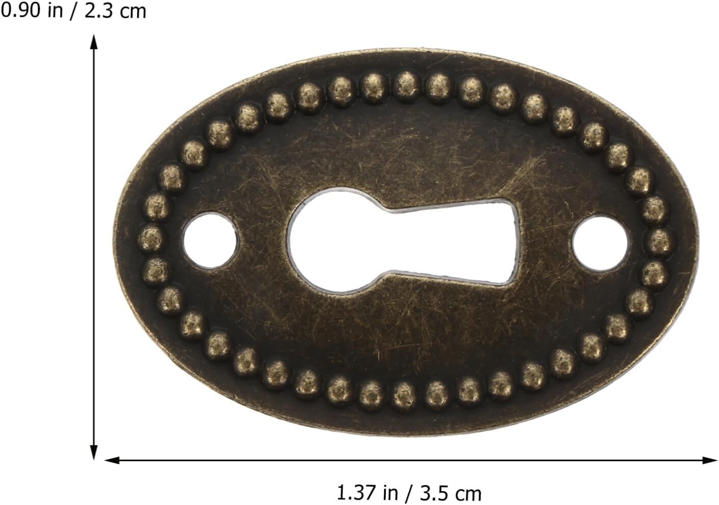 Baluue 20 fundas de latón ovaladas de metal para ojo de cerradura, 1.4 pulgadas de largo x 1 pulgada de ancho, protector de ojo de cerradura retro