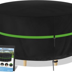 Wanocean Fundas redondas para muebles de patio, 100% impermeables, antidecoloración, juego de sillas de mesa para exteriores, fundas redondas para Wanocean Fundas redondas para muebles de patio, 100% impermeables, antidecoloración, juego de sillas de mesa para exteriores, fundas redondas para