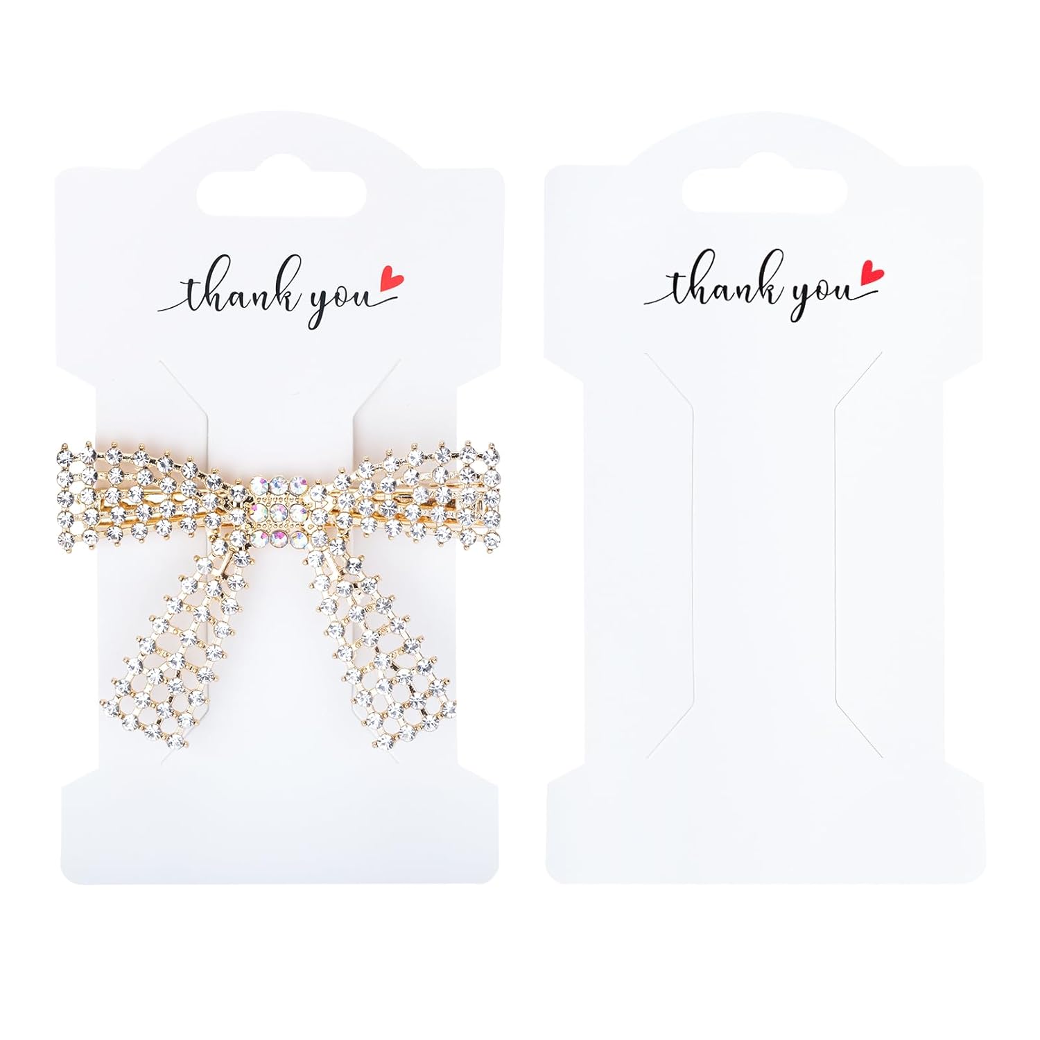 Anwyll Tarjetas de exhibición de lazo con clip para el cabello, tarjetas con clip de lazo para el cabello, pasadores de cabello blanco, tarjetas de