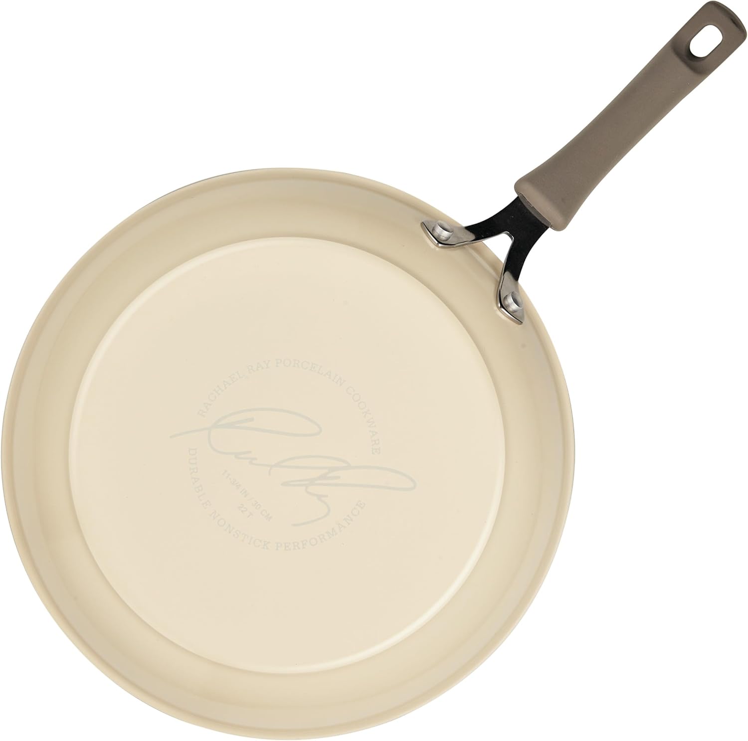 Rachael Ray Cook + Create – Juego de sartenes antiadherentes, 9.5 pulgadas y 11.75 pulgadas, almendra