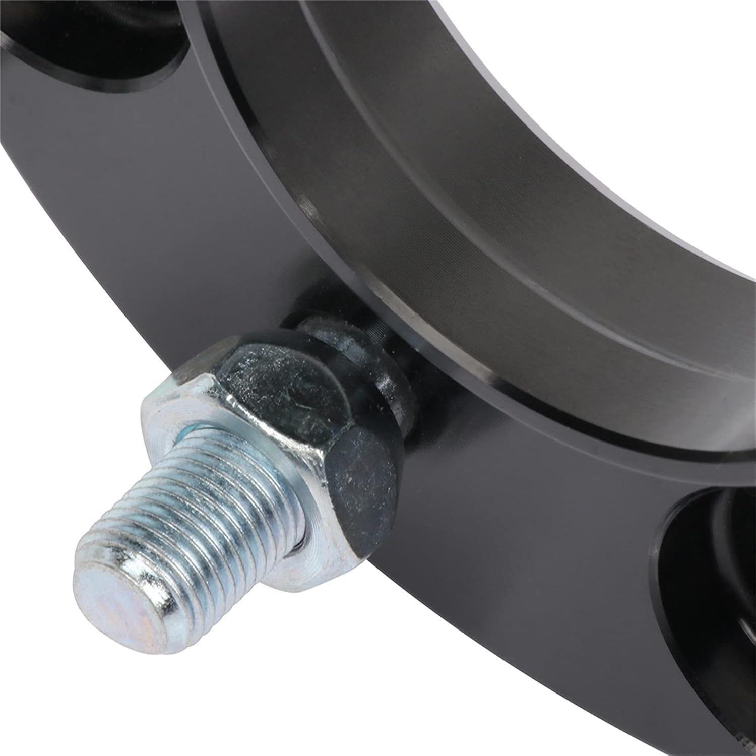 ECCPP 2 espaciadores de rueda centrados de 0.591 in de 4 x 4.5 4 x 114.3 4 lengüetas con pernos de 12 x 1.25 de 2.602 in, color negro, compatible