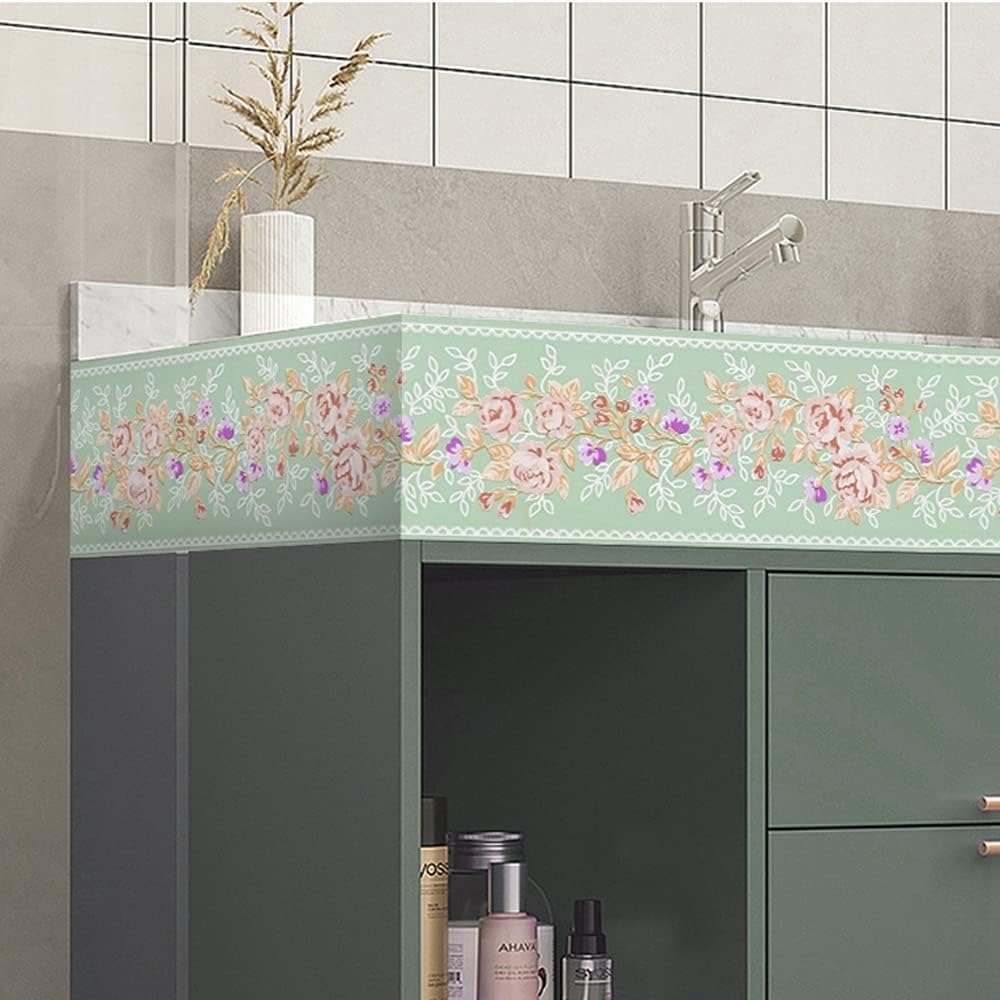 Borde de pared impermeable autoadhesivo, borde autoadhesivo para papel tapiz, borde de pared autoadhesivo extraíble, adecuado para decoración en