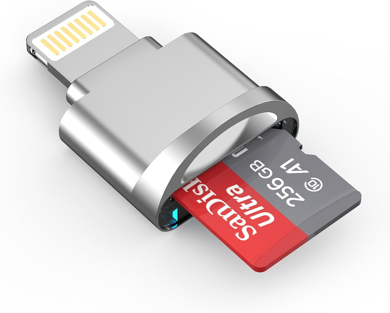 Certificado MFi de Apple Lector de tarjetas micro SD para iPhone, lector de tarjetas Lightning a Micro SDTF, adaptador de tarjetas micro SD para