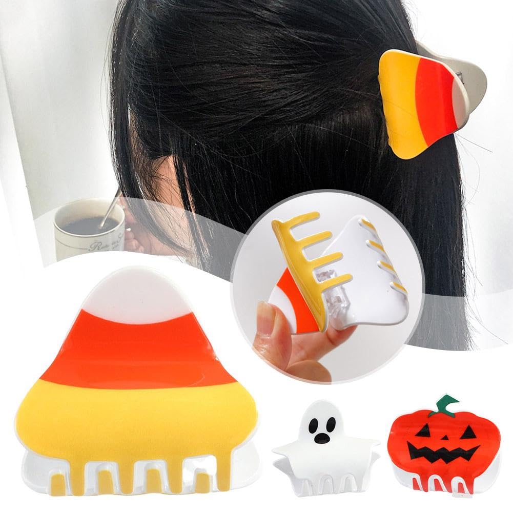 Pinzas para el cabello de Halloween, pinzas para el cabello de calabaza, fantasma, caramelo, maíz, accesorios para el cabello de Halloween para