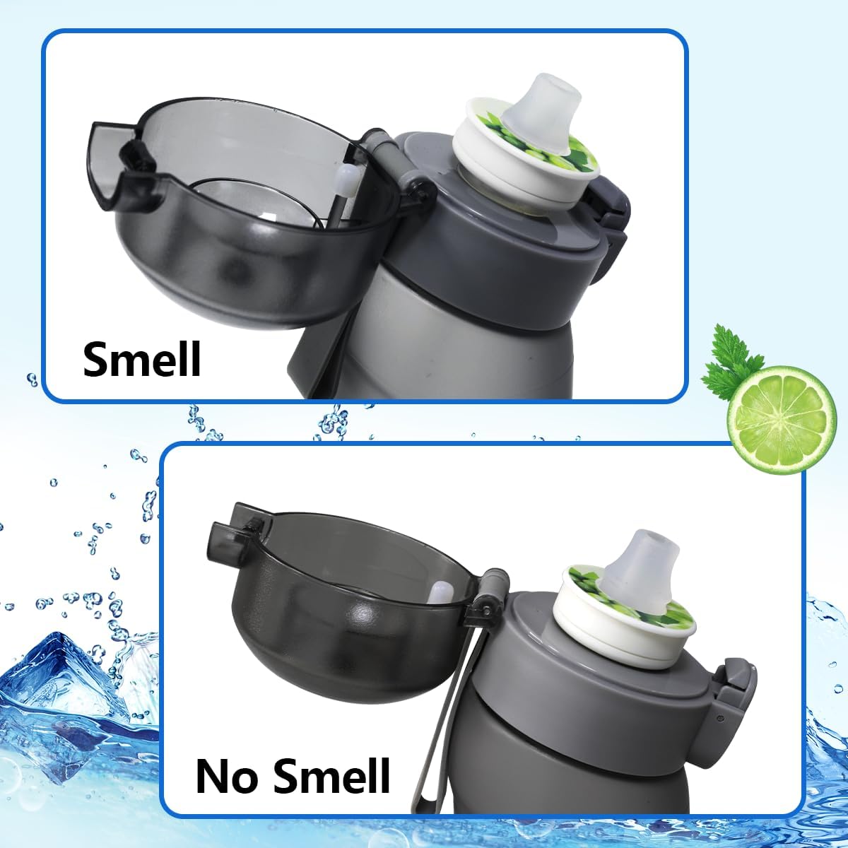 Botella de agua con cápsulas de sabor, botella de agua con fragancia de fruta, taza de agua con aroma, taza de agua deportiva adecuada para deportes