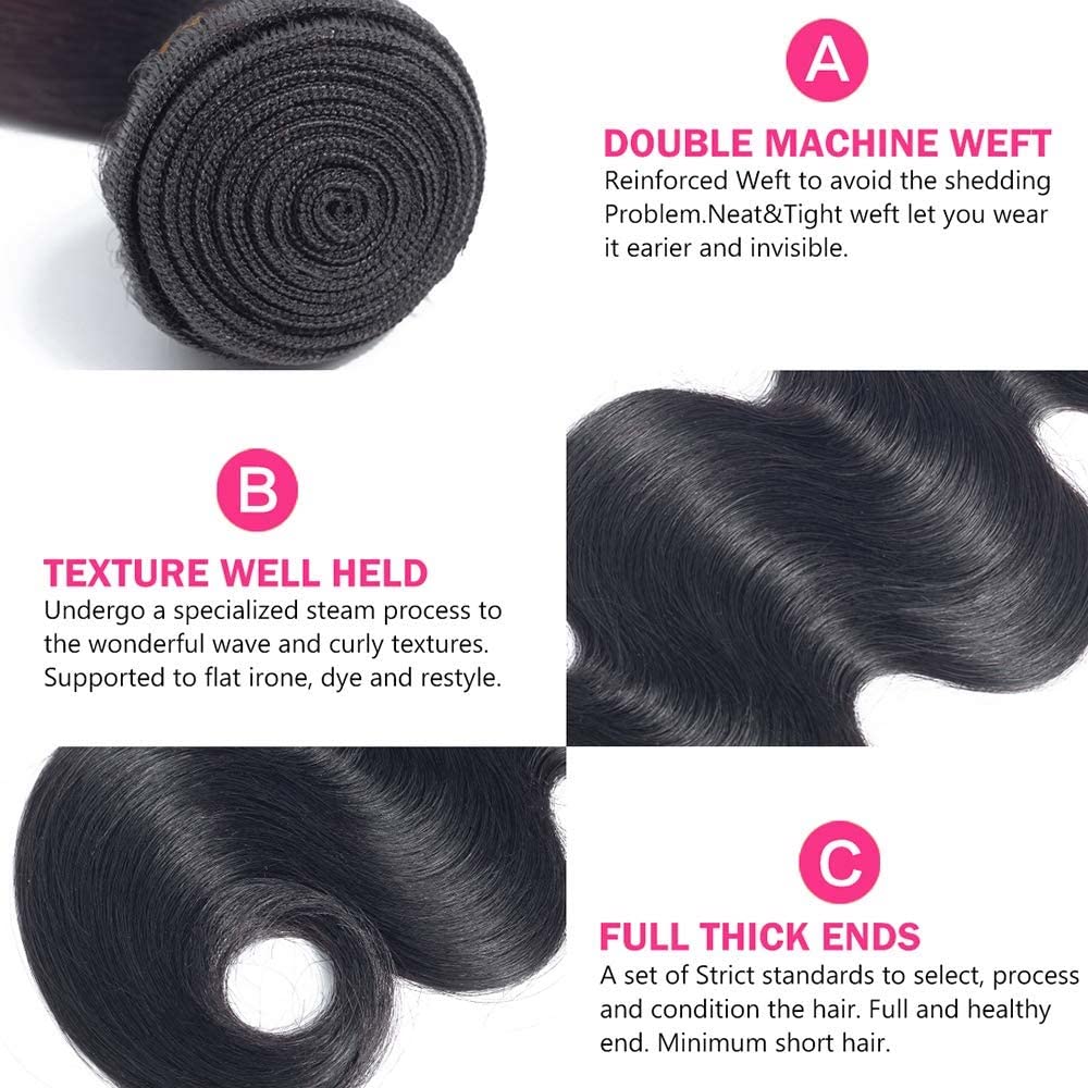 Extensiones de cabello humano ondulado de 22, 24 y 26 pulgadas, extensiones de cabello humano brasileño ondulado, extensiones de cabello virgen sin
