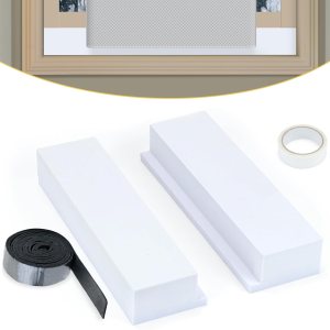 Powrocket Paquete de 2 bloques de espuma para unidades de aire acondicionado en forma de U, bloque de espuma lateral de cortina de CA para ventana Powrocket Paquete de 2 bloques de espuma para unidades de aire acondicionado en forma de U, bloque de espuma lateral de cortina de CA para ventana