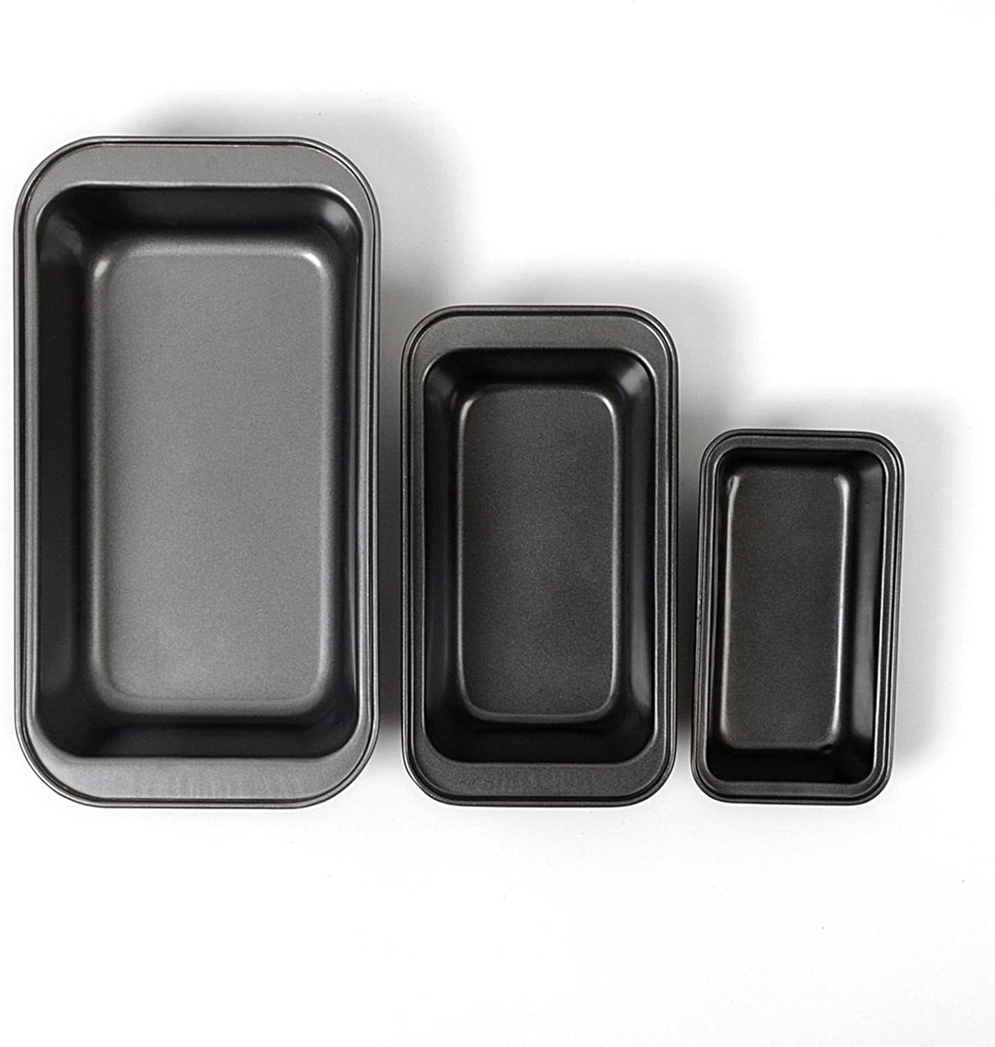 Deosdum 3 moldes de pan de acero al carbono para hornear, antiadherente, de fácil liberación, rectangular, pan para pastel de carne, pan de plátano,