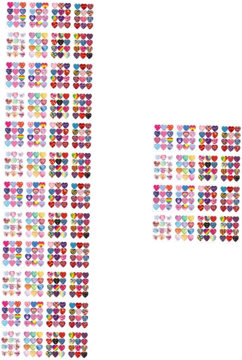 Abaodam 64 Sheets Heart Envelope Sticker Wedding Favors Decorative Stickers Wedding Stickers Gay Pride Gift Stickers Paper Hearts Cutouts Rainbow