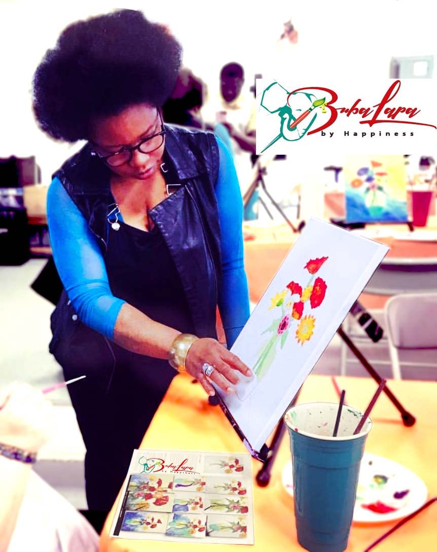 DIY Afro Ladies DIY Paint and Sip Canvas  African Queens Acrylic Painting Set