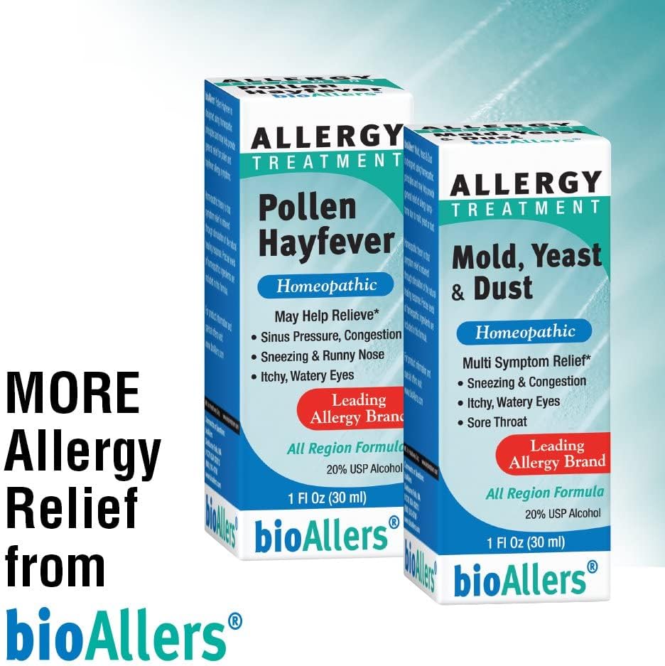 NaturalCare bioAllers Aerosol nasal para alergias, aerosol homeopático para alivio de la congestión, presión sinusal, estornudos, secreción nasal,