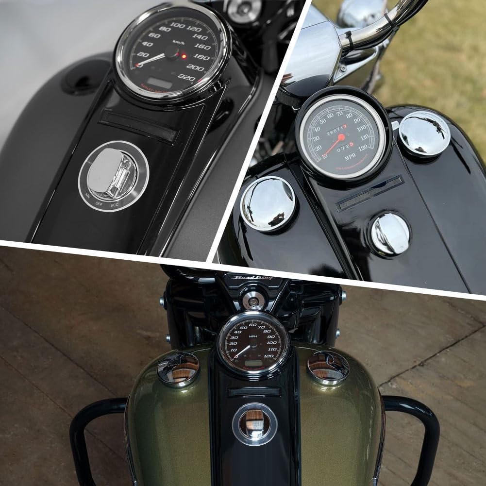 FSFY – Consola de combustible Smooth Dash, cubierta para tanque de gas, consola de tablero lisa para Harley Softail 2000-2017, color negro